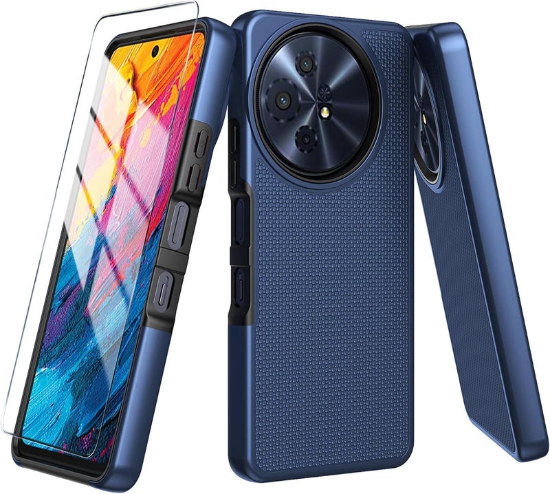 Mocotto for TCL 60 XE NXTPAPER 5G/TCL 50 XL 5G Case with Tempered Glass Screen Protector,Dual Layer Heavy Duty Shockproof Protection (Blue) - Image 1